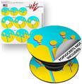 Decal Style Vinyl Skin Wrap 3 Pack for PopSockets Drip Yellow Teal Pink (POPSOCKET NOT INCLUDED)