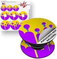 Decal Style Vinyl Skin Wrap 3 Pack for PopSockets Drip Purple Yellow Teal (POPSOCKET NOT INCLUDED)