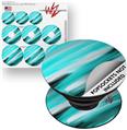 Decal Style Vinyl Skin Wrap 3 Pack for PopSockets Paint Blend Teal (POPSOCKET NOT INCLUDED)