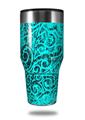 Skin Decal Wrap for Walmart Ozark Trail Tumblers 40oz Folder Doodles Neon Teal (TUMBLER NOT INCLUDED) by WraptorSkinz