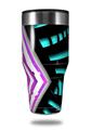 Skin Decal Wrap for Walmart Ozark Trail Tumblers 40oz - Black Waves Neon Teal Hot Pink (TUMBLER NOT INCLUDED) by WraptorSkinz