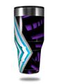 Skin Decal Wrap for Walmart Ozark Trail Tumblers 40oz - Black Waves Neon Teal Purple (TUMBLER NOT INCLUDED) by WraptorSkinz
