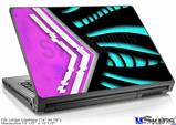 Laptop Skin (Large) - Black Waves Neon Teal Hot Pink