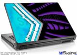 Laptop Skin (Large) - Black Waves Neon Teal Purple