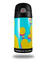 Skin Decal Wrap for Thermos Funtainer 12oz Bottle Drip Yellow Teal Pink (BOTTLE NOT INCLUDED) by WraptorSkinz