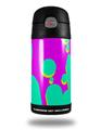 Skin Decal Wrap for Thermos Funtainer 12oz Bottle Drip Teal Pink Yellow (BOTTLE NOT INCLUDED) by WraptorSkinz