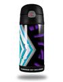 Skin Decal Wrap for Thermos Funtainer 12oz Bottle Black Waves Neon Teal Purple (BOTTLE NOT INCLUDED) by WraptorSkinz