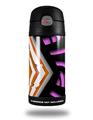 Skin Decal Wrap for Thermos Funtainer 12oz Bottle Black Waves Orange Hot Pink (BOTTLE NOT INCLUDED) by WraptorSkinz