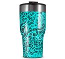 WraptorSkinz Skin Wrap compatible with 2017 and newer RTIC Tumblers 30oz Folder Doodles Neon Teal (TUMBLER NOT INCLUDED)