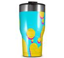 WraptorSkinz Skin Wrap compatible with 2017 and newer RTIC Tumblers 30oz Drip Yellow Teal Pink (TUMBLER NOT INCLUDED)