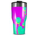 WraptorSkinz Skin Wrap compatible with 2017 and newer RTIC Tumblers 30oz Drip Teal Pink Yellow (TUMBLER NOT INCLUDED)