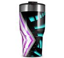 WraptorSkinz Skin Wrap compatible with 2017 and newer RTIC Tumblers 30oz Black Waves Neon Teal Hot Pink (TUMBLER NOT INCLUDED)
