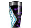 WraptorSkinz Skin Wrap compatible with 2017 and newer RTIC Tumblers 30oz Black Waves Neon Teal Purple (TUMBLER NOT INCLUDED)