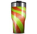 WraptorSkinz Skin Wrap compatible with 2017 and newer RTIC Tumblers 30oz Two Tone Waves Neon Green Orange (TUMBLER NOT INCLUDED)