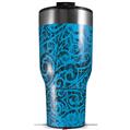 Skin Wrap Decal for 2017 RTIC Tumblers 40oz Folder Doodles Blue Medium (TUMBLER NOT INCLUDED)