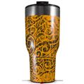 Skin Wrap Decal for 2017 RTIC Tumblers 40oz Folder Doodles Orange (TUMBLER NOT INCLUDED)