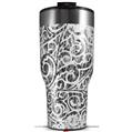 Skin Wrap Decal for 2017 RTIC Tumblers 40oz Folder Doodles White (TUMBLER NOT INCLUDED)