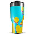 Skin Wrap Decal for 2017 RTIC Tumblers 40oz Drip Yellow Teal Pink (TUMBLER NOT INCLUDED)