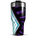 Skin Wrap Decal for 2017 RTIC Tumblers 40oz Black Waves Neon Teal Purple (TUMBLER NOT INCLUDED)