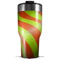 Skin Wrap Decal for 2017 RTIC Tumblers 40oz Two Tone Waves Neon Green Orange (TUMBLER NOT INCLUDED)