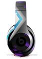 WraptorSkinz Skin Decal Wrap compatible with Beats Studio 2 and 3 Wired and Wireless Headphones Black Waves Neon Teal Purple Skin Only (HEADPHONES NOT INCLUDED)