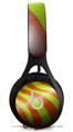 WraptorSkinz Skin Decal Wrap compatible with Beats EP Headphones Two Tone Waves Neon Green Orange Skin Only HEADPHONES NOT INCLUDED