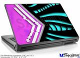 Laptop Skin (Medium) - Black Waves Neon Teal Hot Pink