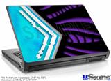 Laptop Skin (Medium) - Black Waves Neon Teal Purple