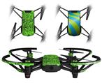 Skin Decal Wrap 2 Pack for DJI Ryze Tello Drone Folder Doodles Neon Green DRONE NOT INCLUDED