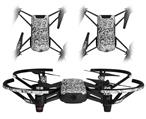 Skin Decal Wrap 2 Pack for DJI Ryze Tello Drone Folder Doodles White DRONE NOT INCLUDED