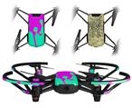 Skin Decal Wrap 2 Pack for DJI Ryze Tello Drone Drip Teal Pink Yellow DRONE NOT INCLUDED