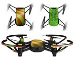 Skin Decal Wrap 2 Pack for DJI Ryze Tello Drone Two Tone Waves Neon Green Orange DRONE NOT INCLUDED