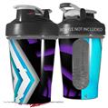 Decal Style Skin Wrap works with Blender Bottle 20oz Black Waves Neon Teal Purple (BOTTLE NOT INCLUDED)