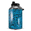 Skin Decal Wrap for 2017 RTIC One Gallon Jug Folder Doodles Blue Medium (Jug NOT INCLUDED) by WraptorSkinz
