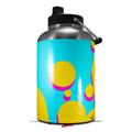 Skin Decal Wrap for 2017 RTIC One Gallon Jug Drip Yellow Teal Pink (Jug NOT INCLUDED) by WraptorSkinz