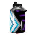 Skin Decal Wrap for 2017 RTIC One Gallon Jug Black Waves Neon Teal Purple (Jug NOT INCLUDED) by WraptorSkinz