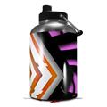 Skin Decal Wrap for 2017 RTIC One Gallon Jug Black Waves Orange Hot Pink (Jug NOT INCLUDED) by WraptorSkinz