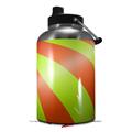 Skin Decal Wrap for 2017 RTIC One Gallon Jug Two Tone Waves Neon Green Orange (Jug NOT INCLUDED) by WraptorSkinz
