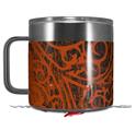 Skin Decal Wrap for Yeti Coffee Mug 14oz Folder Doodles Burnt Orange - 14 oz CUP NOT INCLUDED by WraptorSkinz