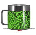 Skin Decal Wrap for Yeti Coffee Mug 14oz Folder Doodles Neon Green - 14 oz CUP NOT INCLUDED by WraptorSkinz