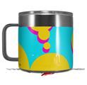 Skin Decal Wrap for Yeti Coffee Mug 14oz Drip Yellow Teal Pink - 14 oz CUP NOT INCLUDED by WraptorSkinz