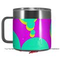 Skin Decal Wrap for Yeti Coffee Mug 14oz Drip Teal Pink Yellow - 14 oz CUP NOT INCLUDED by WraptorSkinz