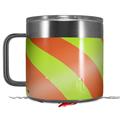 Skin Decal Wrap for Yeti Coffee Mug 14oz Two Tone Waves Neon Green Orange - 14 oz CUP NOT INCLUDED by WraptorSkinz