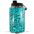 Skin Decal Wrap for Yeti 1 Gallon Jug Folder Doodles Neon Teal - JUG NOT INCLUDED by WraptorSkinz