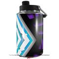 Skin Decal Wrap for Yeti 1 Gallon Jug Black Waves Neon Teal Purple - JUG NOT INCLUDED by WraptorSkinz
