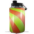 Skin Decal Wrap for Yeti 1 Gallon Jug Two Tone Waves Neon Green Orange - JUG NOT INCLUDED by WraptorSkinz
