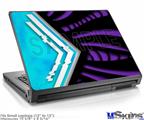 Laptop Skin (Small) - Black Waves Neon Teal Purple