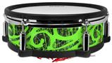 Skin Wrap works with Roland vDrum Shell PD-128 Drum Folder Doodles Neon Green (DRUM NOT INCLUDED)