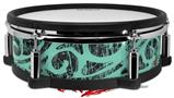 Skin Wrap works with Roland vDrum Shell PD-128 Drum Folder Doodles Seafoam Green (DRUM NOT INCLUDED)