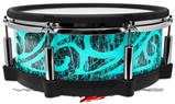 Skin Wrap works with Roland vDrum Shell PD-140DS Drum Folder Doodles Neon Teal (DRUM NOT INCLUDED)